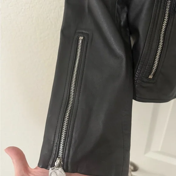 Sam Edelman Black Leather Moto Jacket - Picture 4 of 4